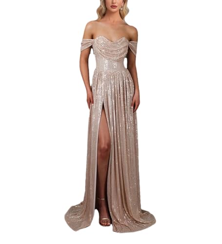 Vestido de noche de Lujo para Mujer, Corte en A, Largo hasta el Suelo, Vestido de Fiesta de Boda, Espalda Descubierta, Lentejuelas divididas, Vestido Largo de cóctel de graduación